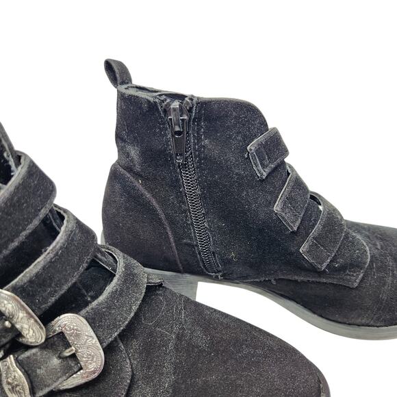 Rampage Round Toe Left Hook Western Ankle Boots Block Heel Black Size 6M - Picture 5 of 9